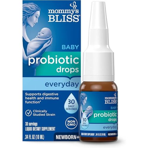 Mommy's Bliss Baby Probiotic Drops, Infant Probiotics, Supports Digestive Health & Immune Function*, Newborns & Up, 0.34 Fl Oz (30 Servings)