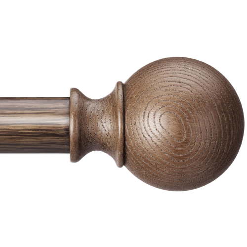Walnut Wood Curtain Rods For Windows 48 To 84 Inch(4-7.33ft) - 1'' Diameter Heavy Duty With Imitation Grain Pattern Finials Adjustable Decorative Set 28-88''