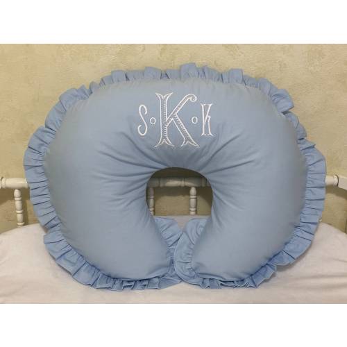Cotton Nursing Pillow Cover with Ruffle, Baby Girl, Baby Boy Nursing Pillow Cover, Breastfeeding Pillow Cover, Choose Your Color