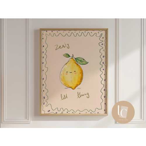 Lemon Nursery Art Print, Zesty Fruit Decor
