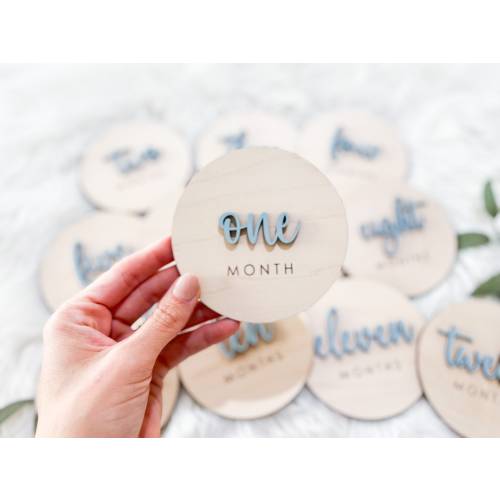 Baby Monthly Milestone Cards, Baby Month Photo Signs, Monthly Milestone Marker - WINTER GREY