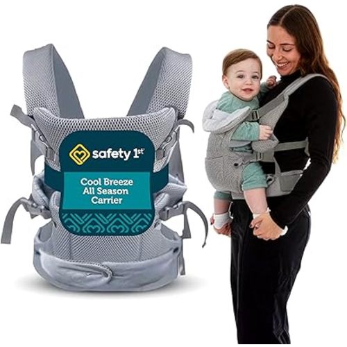 Safety 1st Baby Carrier Newborn to Toddler 7–32 lbs – 4-in-1 Convertible, All Season Design Breathable Mesh, Ergonomic M Seat, Facing-in, Facing-Out & Back Carry, Adjustable Head Support.