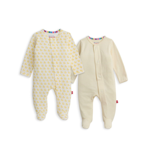 Yellow Footed Coveralls, 2 Pack - NB