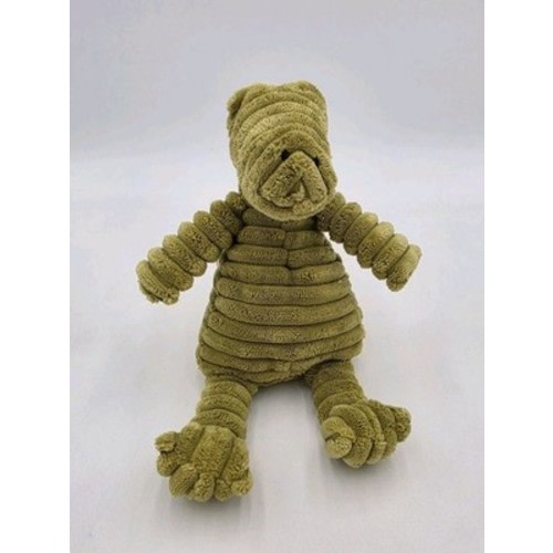 Jellycat London Cordy Roy 10" Seated Alligator Green Corduroy Plush Toy