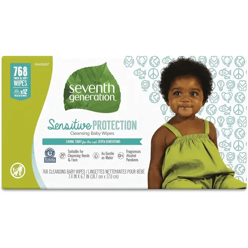Seventh Generation Baby Wipes Sensitive Protection with Snap Seal Diaper Wipes 768 Count