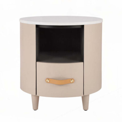 Round Nightstand with Storage Drawer | Wayfair