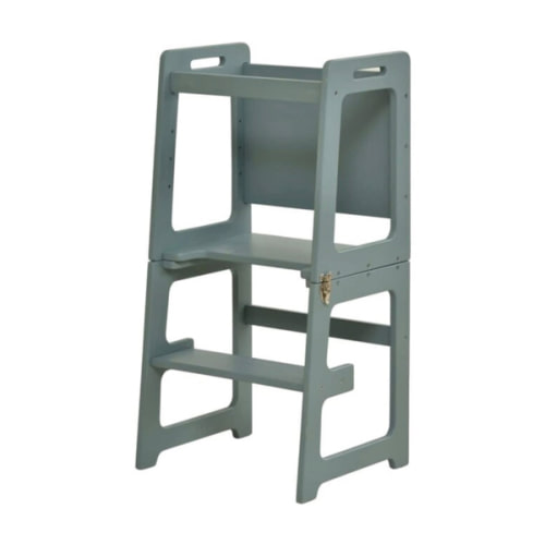 Date - 4 in 1 Kitchen Tower, Desk, Step Stool and Chalkboard, Light Blue - Avenlur Play Tables & Desks | Maisonette