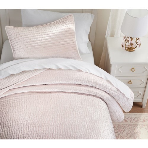 Velvet Pick Stitch Quilt & Shams | Pottery Barn Kids