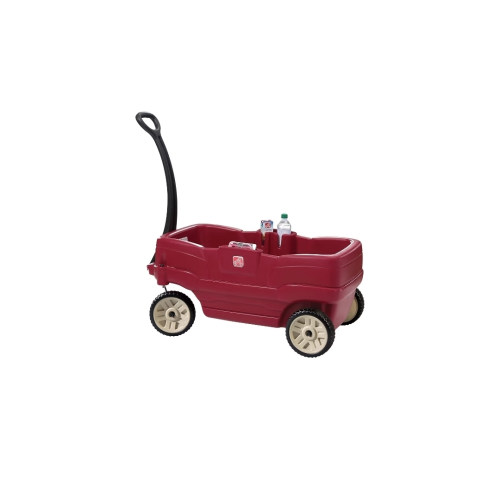 Step2 Neighborhood Wagon, Kids Ride On Toy, Stroller Substitute, Includes Seat Belts, Made of Durable Plastic, Max Weight 75 lbs., For Toddlers 1.5-5 Years Old, Red