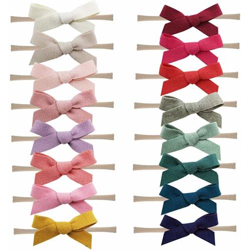 Baby Nylon Headbands Hairbands Hair Bow Elastics for Baby Girls Newborn Infant Toddlers Kids Babie (Scarlet)