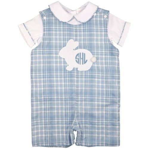 Blue Plaid Bunny Jon Jon Set