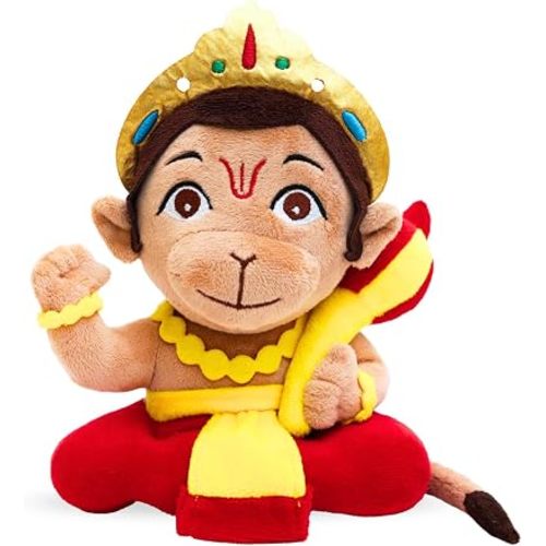 Panda's Box Mantra Chanting Baby Hanuman Soft Toys for Kids | Musical Stuffed Plush Toy for Girl & Boy | Non-Toxic, Safe | Best Birthday Gift for Newborn, Infants & Toddlers |Teddy Bear (Small)