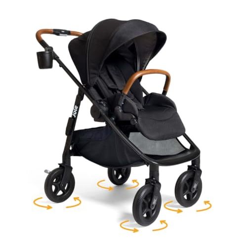 Joie Baby Poppy Whirl Stroller with 360° Spinning Wheels, One‑Hand Fold | Lightweight, All-Wheel Suspension, UPF 50+ Canopy, Travel System Compatible. For Newborn to Toddler.