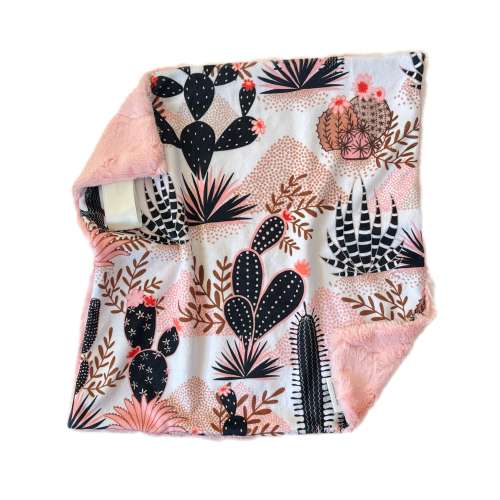 Desert Cactus Minky Lovey Blanket,  Security Blanket, Personalized Baby Gift