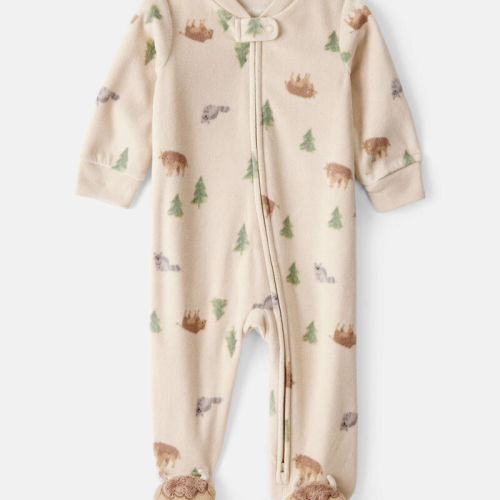 Brown Baby Boy Buffalo Print Loose Fit Long-Sleeve Sleeper - Brown | Carter’s Oshkosh Canada
