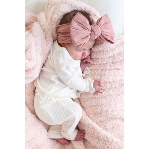 2pc Waffle Crossover Top & Bottom | Gardenia - Newborn