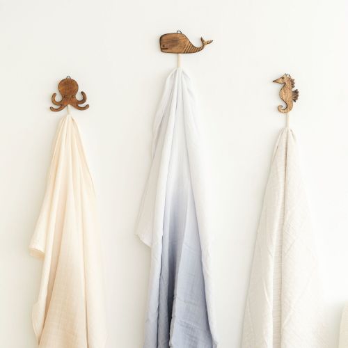 Cove 4-pc. Coastal Nursery Wall Hooks | Crane Baby