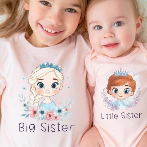 Frozen Princess Set of 2, Big Sister Elsa , Little Sister Anna Outfit