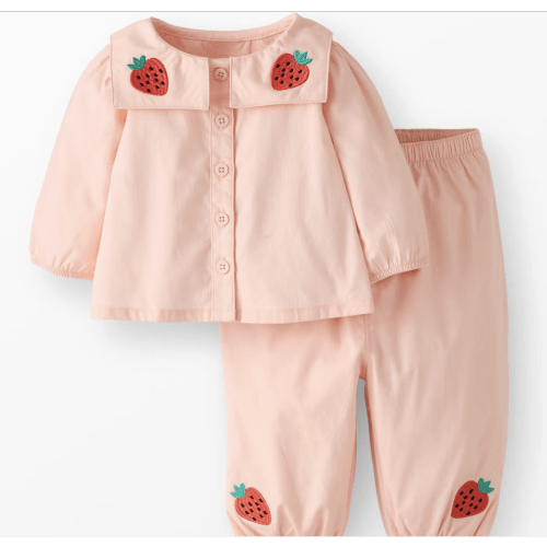 Baby Poplin Button Up Shirt & Pants Set