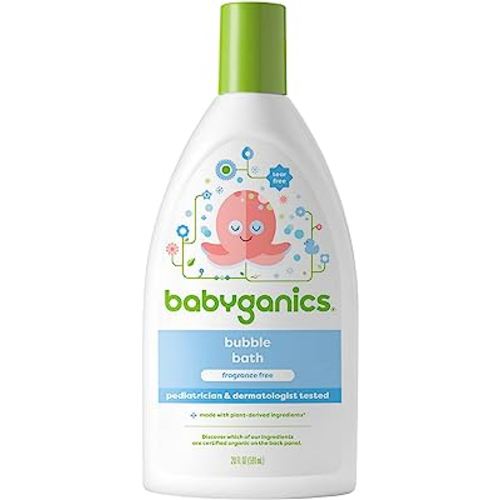 Babyganics Bubble Bath, Gently Cleanses, Fragrance Free, 20 Fl Oz, Packaging May Vary
