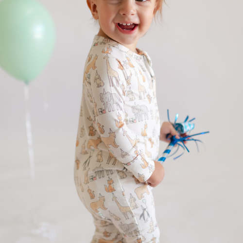 Infant Romper in Party Animals