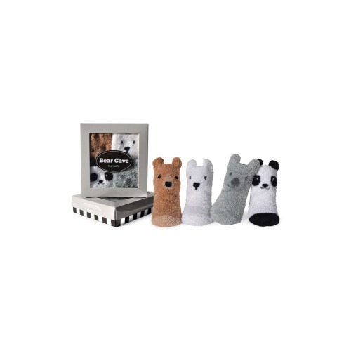 Bear Cave Assorted 4-Pack Socks, 0-12M