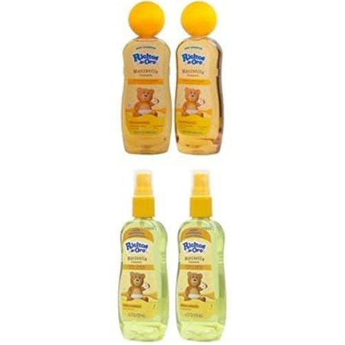 Bundle of Ricitos de Oro, Baby Shampoo Cleansing and Lightening Baby Shampoo with Chamomile 2 Bottles + RICITOS DE ORO LOC. ACLARANTE 125 Ml, 2 PACK