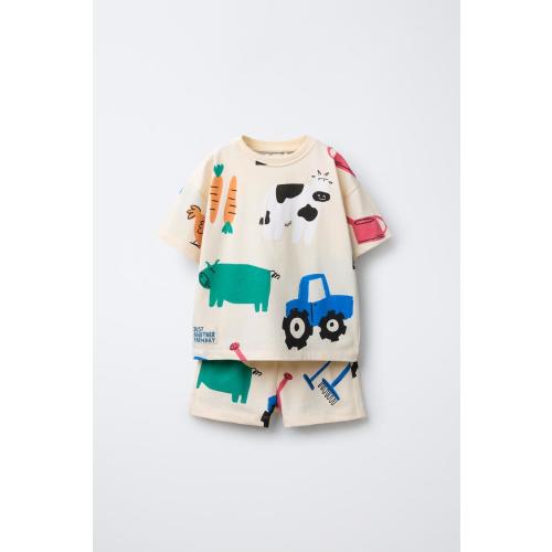 FARM PRINT JOGGER SET - Mid-ecru | ZARA United States