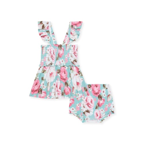Smocked Babydoll Dress & Bloomers Set, 6-12M