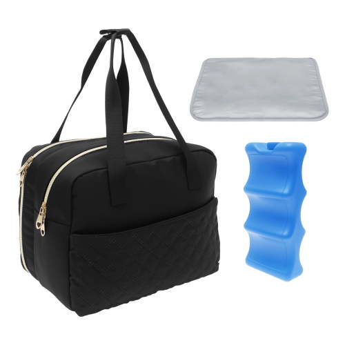Wearable Breast Pump Bag with Cooler Compartment Portable Breastmilk Cooler Bag with Ice Pack and Waterproof Mat for Breast Pump and Accessories