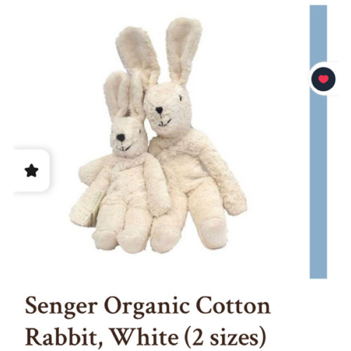 Senger Organic Cotton Rabbit, White (2 sizes)