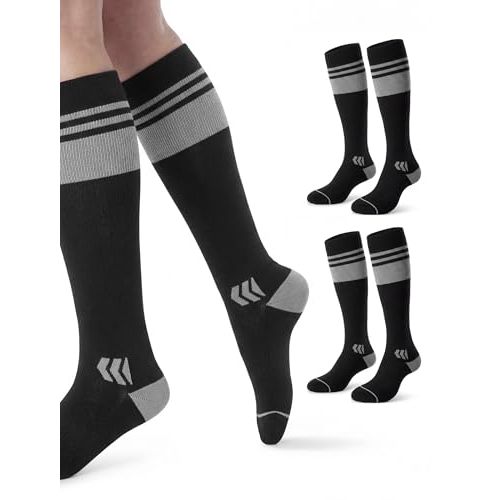 Momcozy Compression Socks for Women, 20-30mmHg Athletic Support Socks for Running, Travel, Flying, Yoga & Workouts 2 Pairs