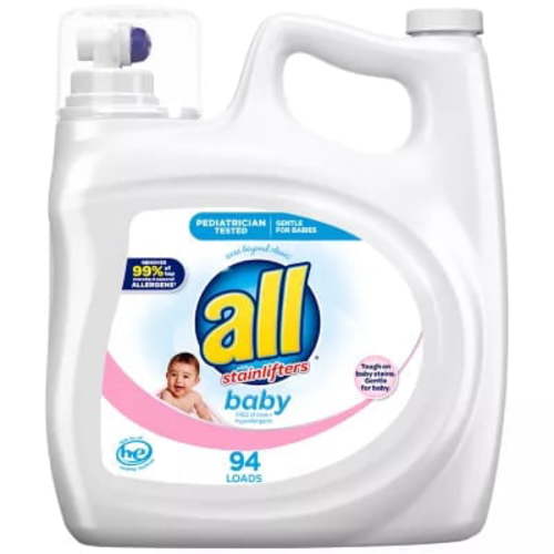 all Baby Liquid Laundry Detergent, Gentle for Baby, 141 Ounce, 94 Loads