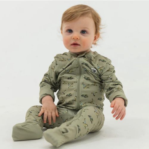 Baby Zip Up - Flying Ducks Green – BURLEBO