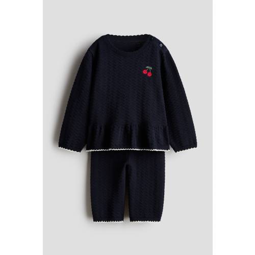 2-PIECE TEXTURED-KNIT COTTON SET