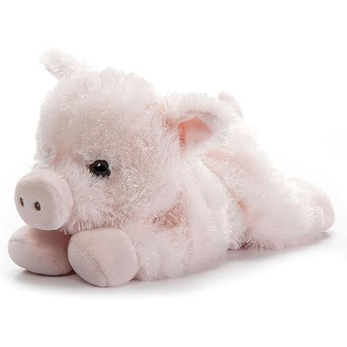 The Petting Zoo Pig Stuffed Animal Plushie, Gifts for Kids, Scoopz Wildlife Animals, Pink Pig Plush Toy, 8 inches