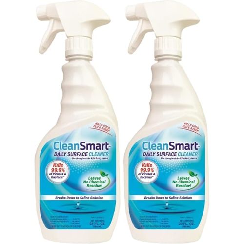 CleanSmart Daily Surface Cleaner and Pet-Safe Disinfectant, Kills 99.9% of Viruses, Bacteria, 23 ounce Bottle (Pack of 2)