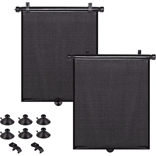 YAADUO Large Car Sun Shade for Baby, Retractable Car Roller Shades for Side Window Blocks Harmful Sun Glare and Heat for SUV Truck 18''x20''
