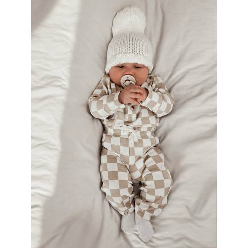 Tiramisu Checkerboard / Organic Wells Top + Pant Set