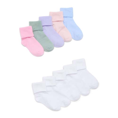 Wonder Nation Infant Girls Bobby Socks, 10-Pack, Size 6-18M