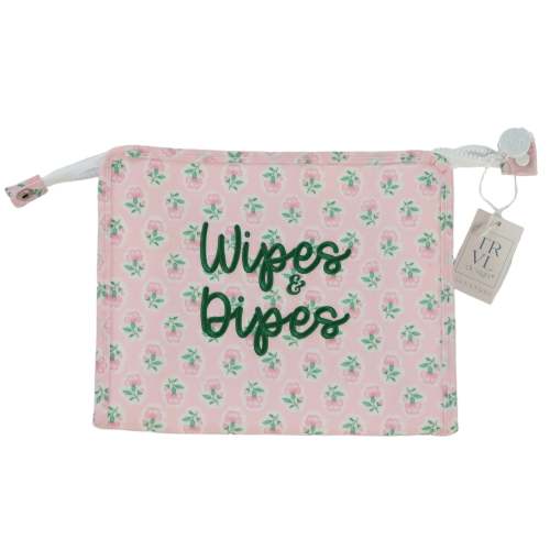 TRVL Petite Fleur Pink Wipes and Dipes Bag