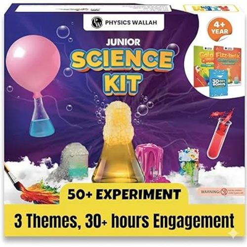 Junior Science Kit for Kids Age 4-14 | 50+ Stem Science Experiments | Educational Toy for Boys and Girls | Birthday Gift for Smart Kids- Curious Junior