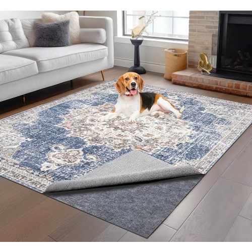Non-Slip Rug Pads 8 x 10 ft, 100% Waterproof Extra Large Area Rugs Non Skid Rug Pad for All Floors and Finishes Durable Hardwood Floor Protective Felt Keeps Rugs in Place, Safe and Secure