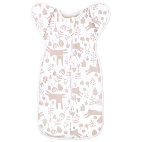 ANYEDDE Baby 0-3 Months Swaddle Sleep Sack - Arms Up,Removable Cuffs,2-Way Zipper,Pink & Rabbit,Breathable Soft