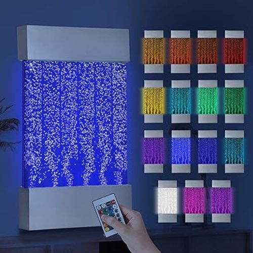 Special Supplies LED Bubble Wall with Colorful Fountain Tubes for Sensory Relief, and Calming Lighting, Office, Classroom, or Home Decor, Adjustable RGB Lights with Remote