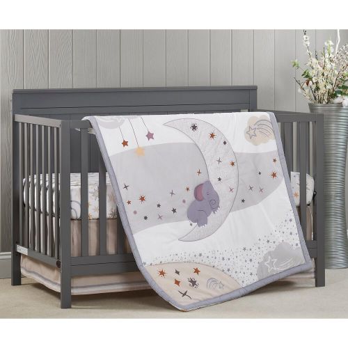 Oxford Baby Star Gazer 3-Piece Baby Crib Nursery Bedding Set in White and Beige