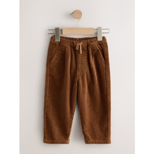 Tan Brown Textured Corduroy Pull On Trousers (3mths-7yrs)