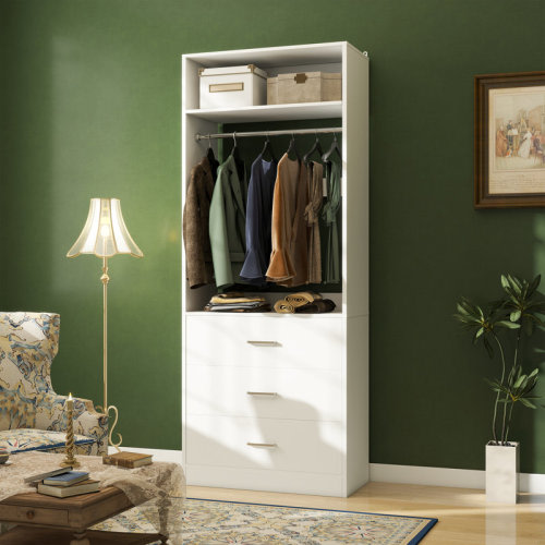 Aheaplus Freestanding Small 24" Closet System With 3 Wood Drawers & Reviews | Wayfair