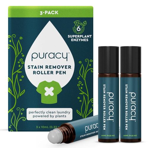 Puracy Stain Remover Pen, Natural Based Travel and Laundry Stain Cleaner for Clothes, Baby Essentials, Kids Stains, Oil and Fabric Spot Cleaner, Unscented (Stain Remover Pen, 0.33 oz, 3 pack)