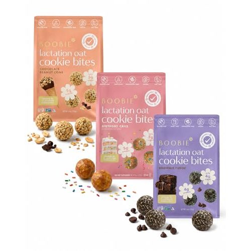 Boobie Lactation Cookies Birthday Cake + Chocolate Peanut + Brownie 3 pack